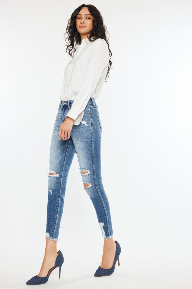 Kancan High Rise Frayed Ankle Skinny Jeans - Bottoms Sale